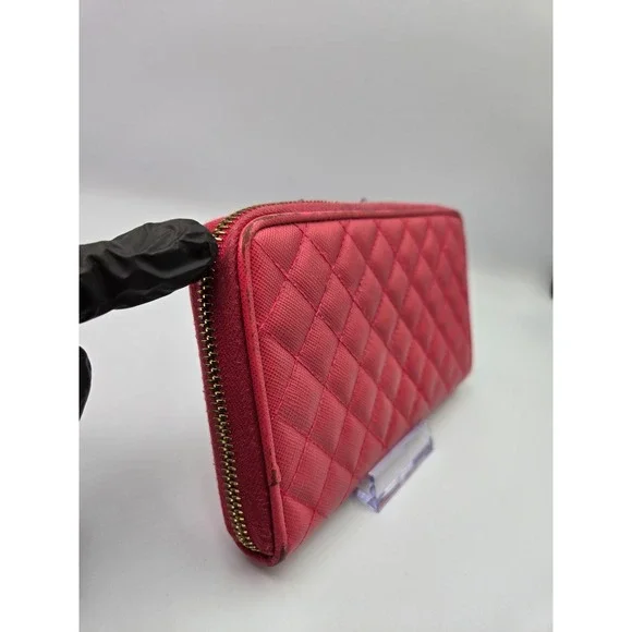 PRADA Milano fuchsia Quilted Zip Around Continental Wallet Ladies Authentic - Picture 6 of 14